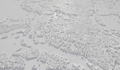 Fototapeta na wymiar Madrid, Spain city map aerial view. minimal design. 3D Rendering