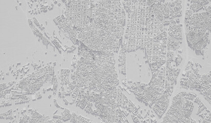 Madrid, Spain city map aerial view. minimal design. 3D Rendering