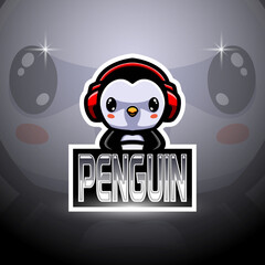 Penguin esport mascot logo design