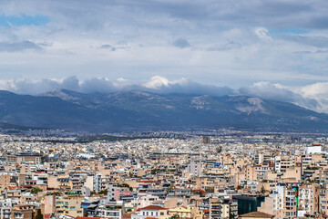 Fototapeta na wymiar Panorama view of the old city of Athens Greece