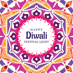 beautiful mandala carving for diwali lights festival background