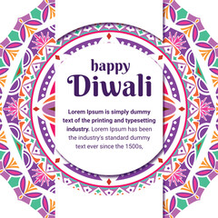 square post template with mandala engraving for diwali festival