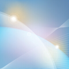 vector lined curve shaped and reflected light on background