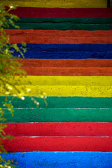Rainbow stairs in Tirilye Bursa Turkey