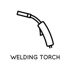 Welding Torch Icon. Metalworking, Profession, Tool, Service. Vector sign in simple style isolated on white background.