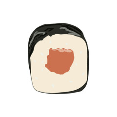Realistic Sushi roll. Japanese cuisine, traditional food.
