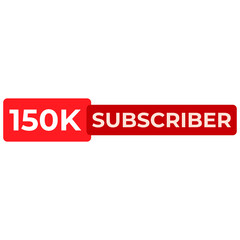 THANK YOU 150K SUBSCRIBER CELEBRATION TEMPLATE DESIGN BANNER ART VECTOR GOOD FOR SOCIAL MEDIA, CARD , POSTER