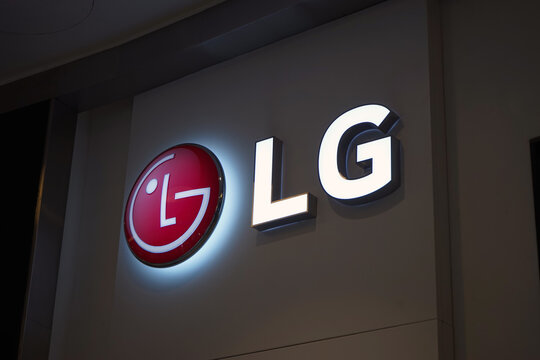 Moscow Russia - August 2022: The logo of LG, a major electronics manufacturer.