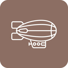 Airship Multicolor Round Corner Line Inverted Icon © Maan Icons