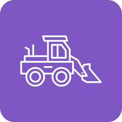 Loader Truck Multicolor Round Corner Line Inverted Icon