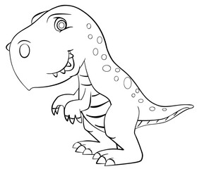 Dinosaur. Element for coloring page. Cartoon style.