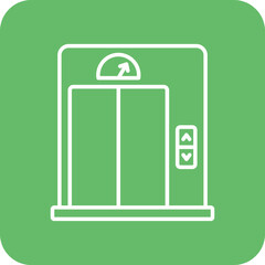 Elevator Multicolor Round Corner Line Inverted Icon