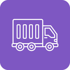 Truck Multicolor Round Corner Line Inverted Icon