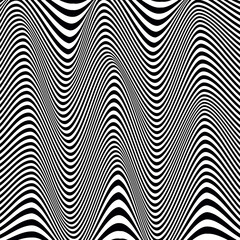 Illusion lines of movement Curve lines of abstract whith waves black and white. eps 10