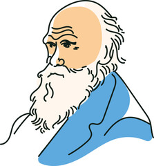 portrait of a person charles darwin founder evolution human