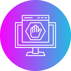 Ad Blocker Gradient Circle Line Inverted Icon