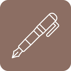 Fountain Pen Multicolor Round Corner Line Inverted Icon
