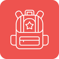 Backpack Multicolor Round Corner Line Inverted Icon