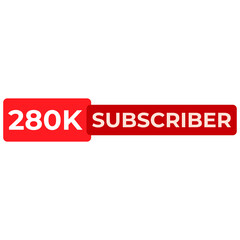 THANK YOU 280K SUBSCRIBER CELEBRATION TEMPLATE DESIGN BANNER ART VECTOR GOOD FOR SOCIAL MEDIA, CARD , POSTER