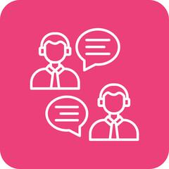 Conversation Multicolor Round Corner Line Inverted Icon