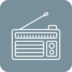 Radio Multicolor Round Corner Line Inverted Icon