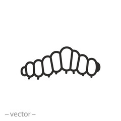 caterpillar icon, worm or larvae, plant pest, thin line symbol on white background - editable stroke vector illustration