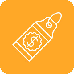 Price Tag Multicolor Round Corner Line Inverted Icon