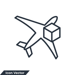 Fototapeta premium air freight icon logo vector illustration. international delivery service symbol template for graphic and web design collection