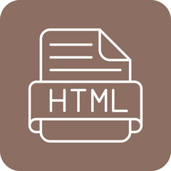 Html Multicolor Round Corner Line Inverted Icon