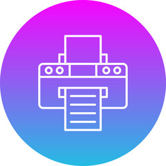 Printer Gradient Circle Line Inverted Icon