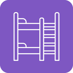Bunk Bed Multicolor Round Corner Line Inverted Icon
