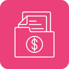 Folder Multicolor Round Corner Line Inverted Icon