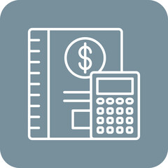 Journal Multicolor Round Corner Line Inverted Icon