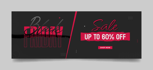 black friday sale facebook cover, web ad banner template, creative banners concept modern layout