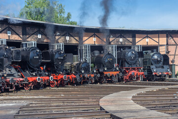 Dampflokomotiven im Süddeutschen Eisenbahnmuseum in Heilbronn