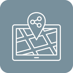 Share Location Multicolor Round Corner Line Inverted Icon
