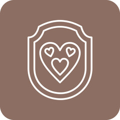 Shield Multicolor Round Corner Line Inverted Icon