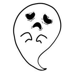 Sad ghost, unhappy ghost outline