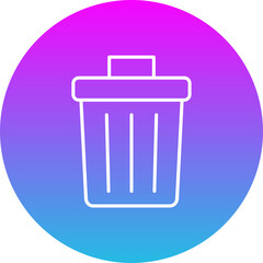 Bin Gradient Circle Line Inverted Icon