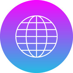 Globe Gradient Circle Line Inverted Icon