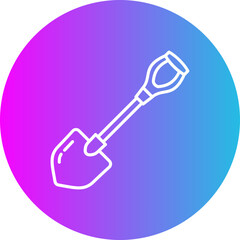 Shovel Gradient Circle Line Inverted Icon