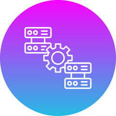 Database Gradient Circle Line Inverted Icon