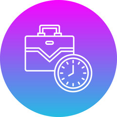 Working Hours Gradient Circle Line Inverted Icon