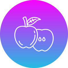 Apple Gradient Circle Line Inverted Icon