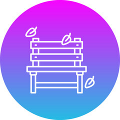 Autumn Bench Gradient Circle Line Inverted Icon