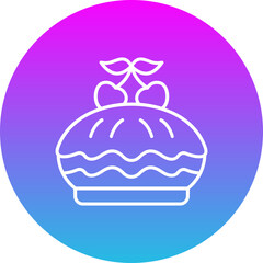 Cherry Pie Gradient Circle Line Inverted Icon