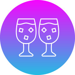 Drink Glass Gradient Circle Line Inverted Icon