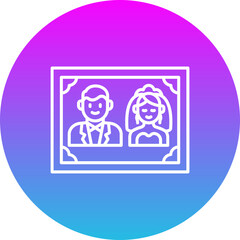 Wedding Photos Gradient Circle Line Inverted Icon