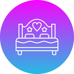 Obraz premium Double Bed Gradient Circle Line Inverted Icon