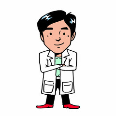 cartoon male doctor